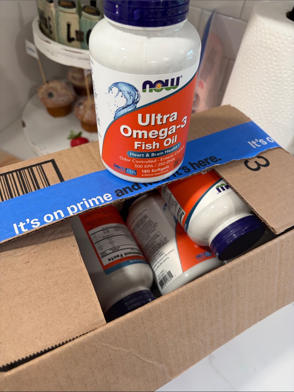 NOW Ultra Omega-3 Fish Oil Softgels - White / Orange